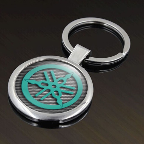 Yamaha Metal Key Holder Light Carbon Green Ring Emblem Edition