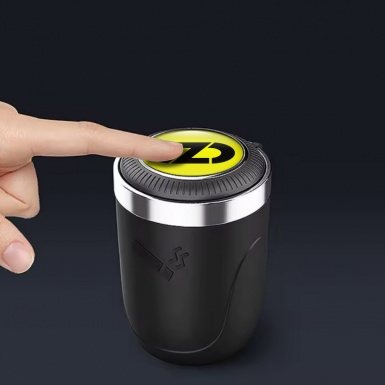 OZ Yellow Black Branded Ashtray Logo Container for Cigarette LED