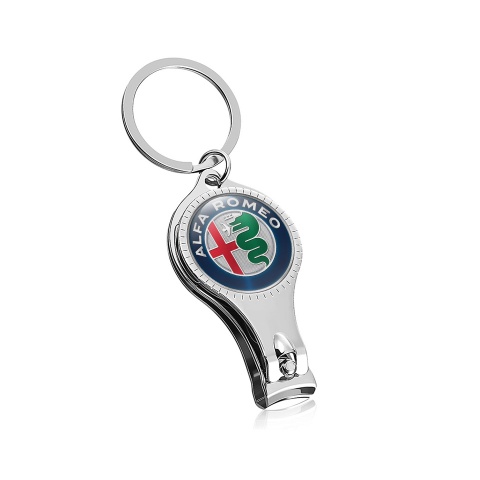 Alfa Romeo Key Chain Nail Clipper Navy Blue Ring Color Logo