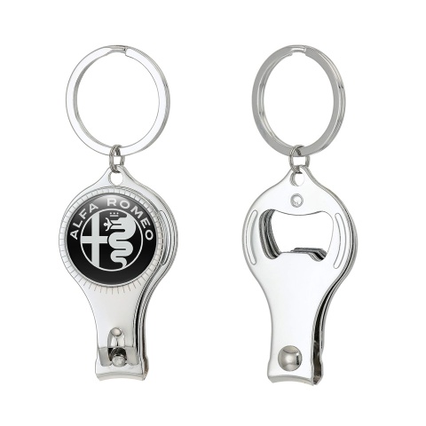 Alfa Romeo Key Ring Black White Clean Style Logo Edition