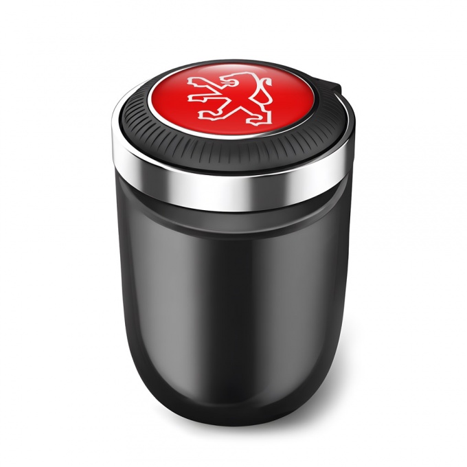 Peugeot Trash Can Ashtray Red Logo Design 