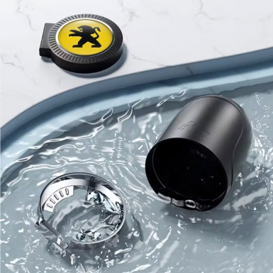 Peugeot Trash Can Ashtray Yellow Base Black Logo 