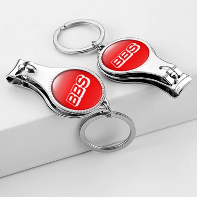 BBS Key Chain Nail Trimmer Clean Red White Logo Design