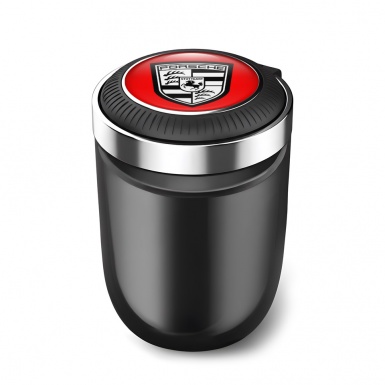 Porsche Ashtray Logo Container for Cigarette LED Red Motive Design 