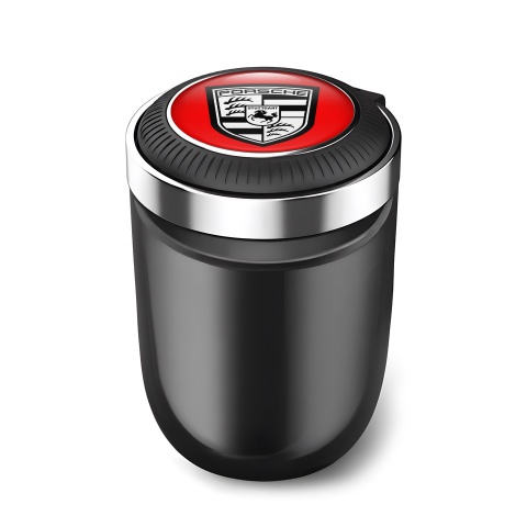 Porsche Ashtray Logo Container for Cigarette LED Red Motive Design 