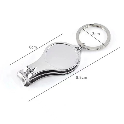 BBS Keychain Classic Black Ring Nail Trimmer Silver Effect Design