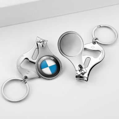 BMW Chain Key Holder Fingernail Clipper Classic Black Ring Blue Logo Edition