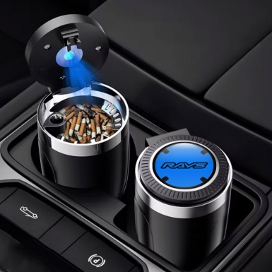 Rays Car Ashtray for Cigarette Blue Logo pattern 