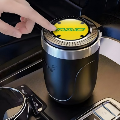 Rays Car Ashtray for Cigarette Yellow Green Logo Style 