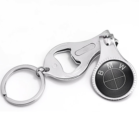 BMW Key Ring Chain Fingernail Trimmer Dark Honeycomb Logo Design
