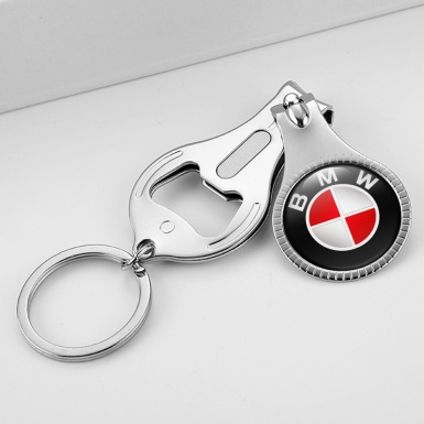 Borbet Key Ring Holder Fingernail Trimmer Clean White Ring Logo Design