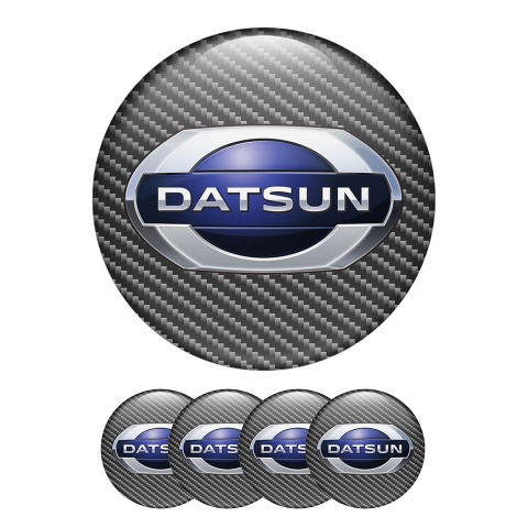 Datsun  Wheel Center Cap Domed Stickers Auto Tuning Carbon