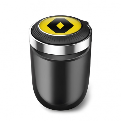 Renault Car Ashtray for Cigarette Yellow Black Logo Print 