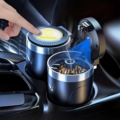 Saab Ashtray Car Accessory White Yellow Logo Style 