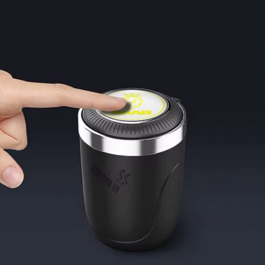 Saab Ashtray Car Accessory White Yellow Logo Style 