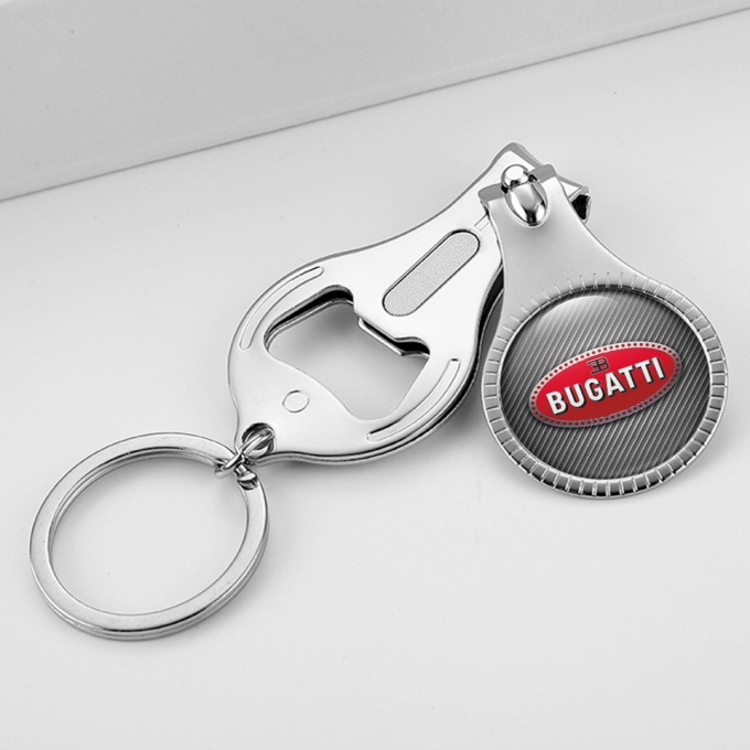 Bugatti Key Fob Holder Nail Trimmer Dark Carbon Red Classic Logo ...