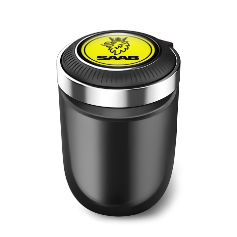 Saab Automotive Ashtray Yellow Black Colors Logo 