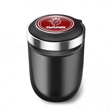Saab Ashtray Logo Container for Cigarette LED Red Carbon Edition 