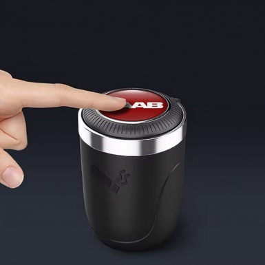 Saab Car Ashtray for Cigarette Logo with Red Carbon Design 
