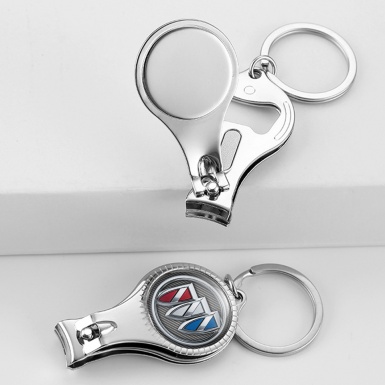 Buick Key Fob Chain Fingernail Trimmer Light Carbon Chrome Color Domed Emblem