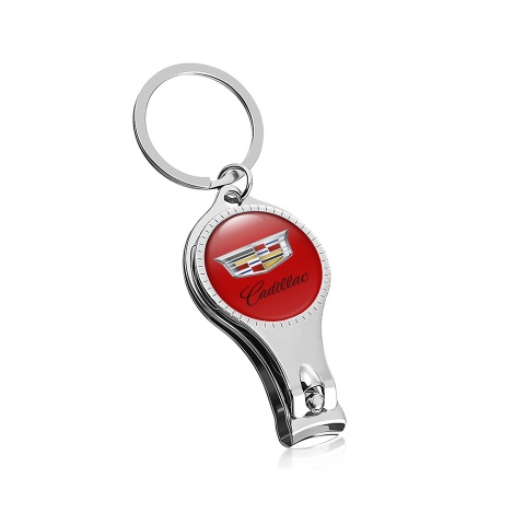 Cadillac Keychain Fob Fingernail Trimmer Red Color Signature Domed Emblem Edition