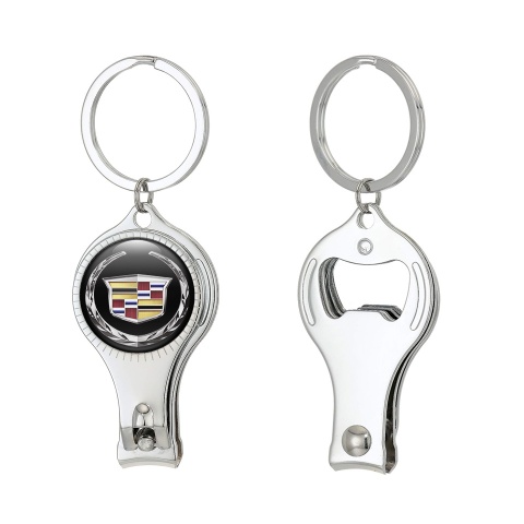 Cadillac Key Fob Holder Fingernail Trimmer Black Dark Silver Classic Color Design