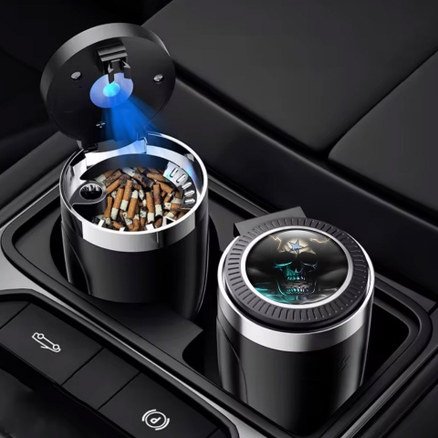 Skull 3D Design Ashtray Logo Container for Cigarette LED