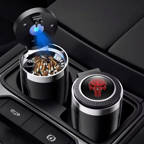 Skull Ashtray Car Accessory Red Decoration Style 