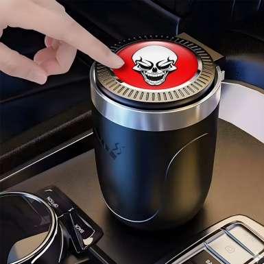 Skull Red White Print Ashtray Car Accessory 
