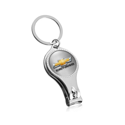 Chevrolet Camaro Key Fob Ring Fingernail Clipper Brushed Aluminum Copper Tint Logo Edition