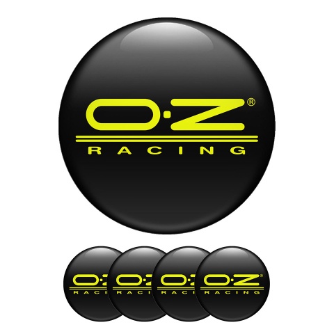 OZ Domed Stickers Wheel Center Cap Sports Series Black