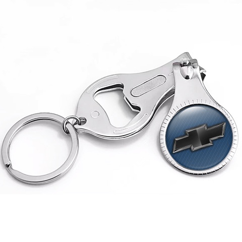 Chevrolet Key Fob Ring Fingernail Trimmer Blue Carbon Dark Graphite Logo Edition