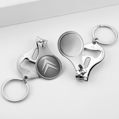 Citroen Key Ring Holder Nail Clipper Light Carbon Light Grey Tint Classic Logo Design