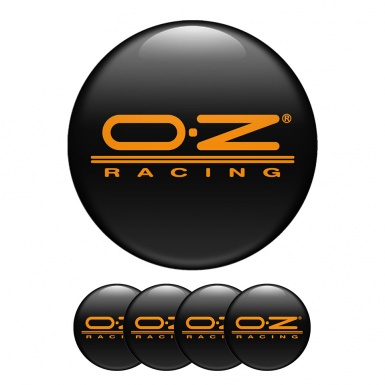 OZ Wheel Center Caps Emblem Black whit Orange