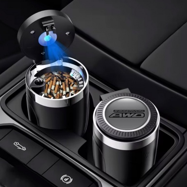 Subaru Ashtray Logo Container for Cigarette LED AWD Decoration 