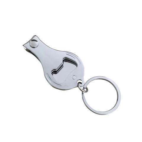 DOTZ Keychain Ring Fingernail Trimmer Dark Metallic Clean Classic Logo Domed Emblem