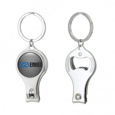 Enkei Key Chain Ring Nail Clipper Light Carbon Blue Infinity Black Domed Emblem