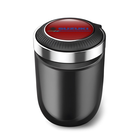 Suzuki Trash Can Ashtray Red Carbon Logo Effect 