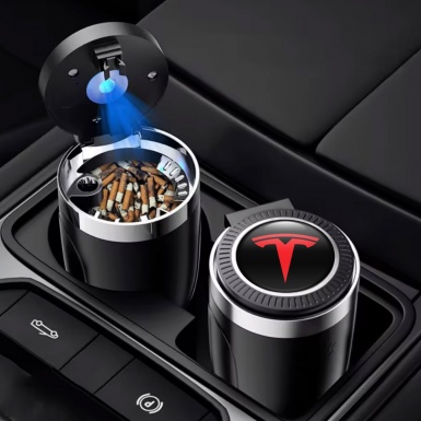 Tesla Ashtray Logo Container for Cigarette LED Classic Design 
