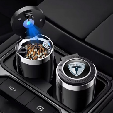 Tesla Branded Car Ashtray for Cigarette