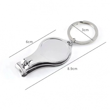 Fiat Keyring Chain Holder Nail Clipper Stylish Silver Ring Blue Mesh Logo Domed Design