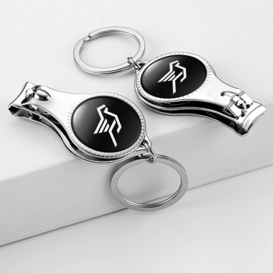 BMW Keyring Chain Nail Clipper Classic Black White Pegasus Big Logo Edition