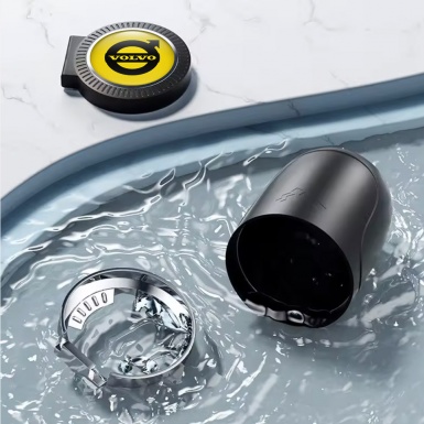 Volvo Trash Can Ashtray Classic Yellow Design 