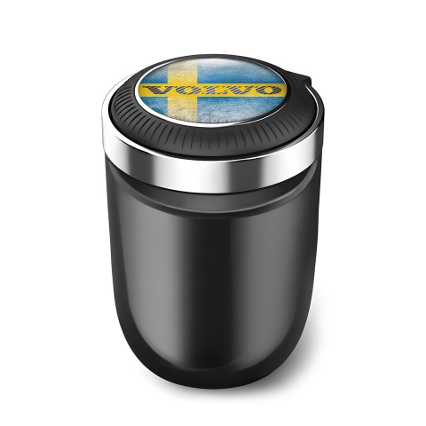 Volvo Ashtray Logo Container for Cigarette LED Swedish Flag Design 