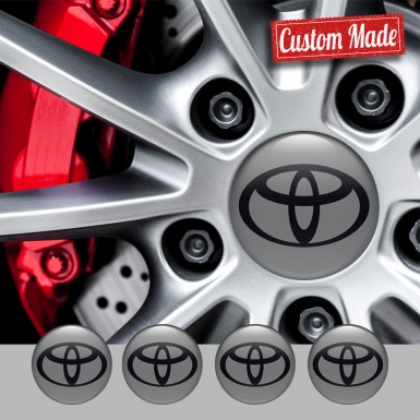 Toyota Logo Emblem for Wheel Center Caps Dark Grey