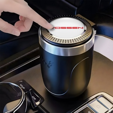 Vossen Trash Can Ashtray White Print Red Logo 