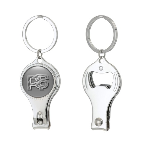 Ford RS Key Ring Holder Nail Trimmer Light Grey Metallic Logo Design