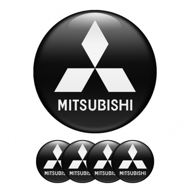 Mitsubishi Sticker Wheel Center Hub Cap Edition Black And White 