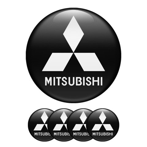 Mitsubishi Sticker Wheel Center Hub Cap Edition Black And White 