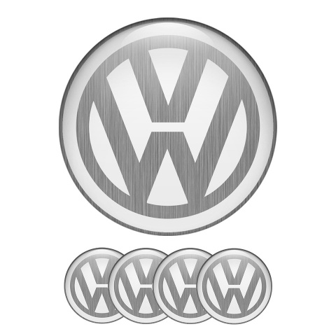 VW Volkswagen Center Hub Dome Stickers White Steel